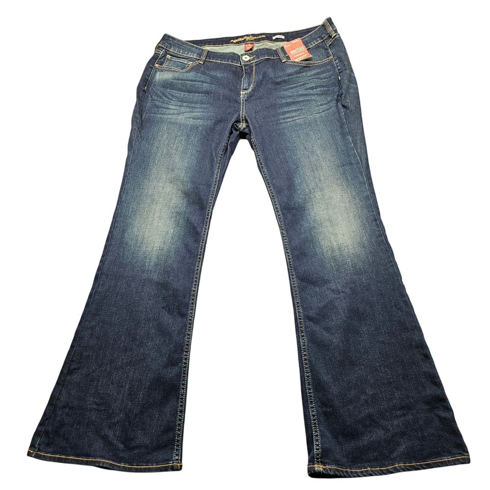 NWT Arizona Jean Co Bootcut Jeans Womens 20 Plus Dark Wash Stretch X Slim Fit